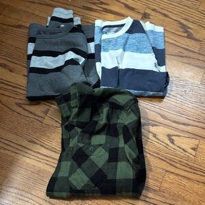 Striped and Plaid Long Sleeve Shirts